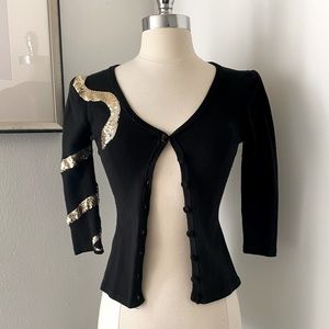 Wheels and Dollbaby Snake Black Cardigan